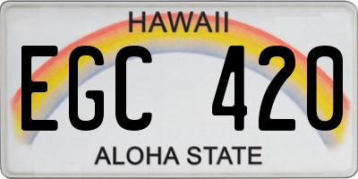 HI license plate EGC420