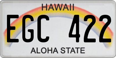 HI license plate EGC422