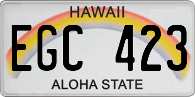 HI license plate EGC423