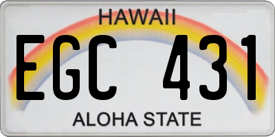 HI license plate EGC431