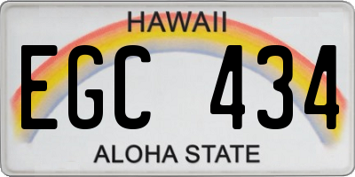 HI license plate EGC434