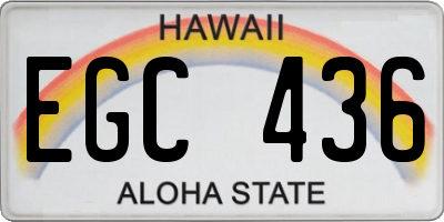 HI license plate EGC436