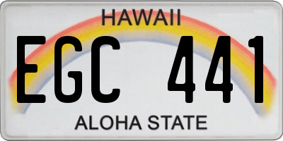 HI license plate EGC441