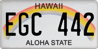 HI license plate EGC442