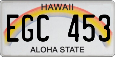 HI license plate EGC453
