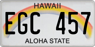 HI license plate EGC457