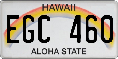 HI license plate EGC460