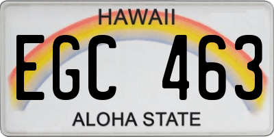 HI license plate EGC463