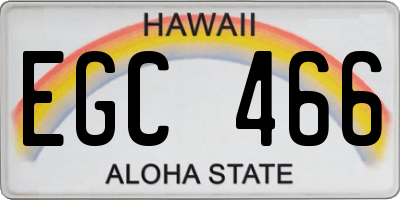 HI license plate EGC466
