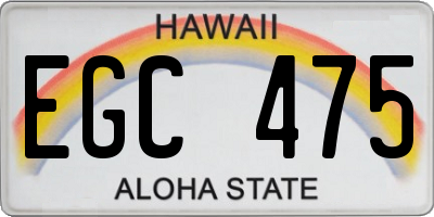 HI license plate EGC475