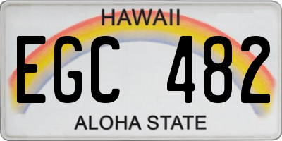 HI license plate EGC482