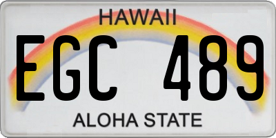 HI license plate EGC489