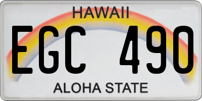HI license plate EGC490