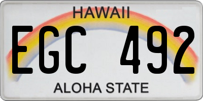 HI license plate EGC492