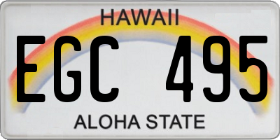 HI license plate EGC495