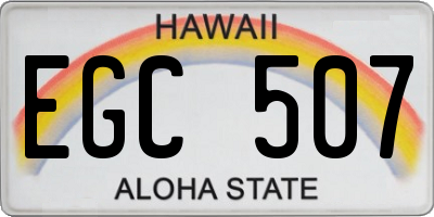 HI license plate EGC507