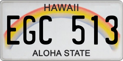 HI license plate EGC513