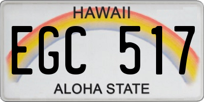 HI license plate EGC517