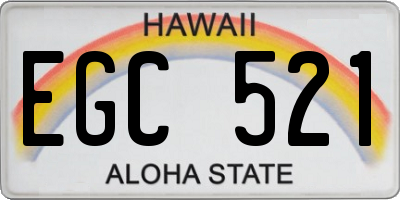 HI license plate EGC521
