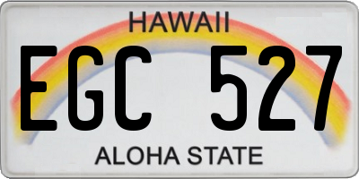 HI license plate EGC527