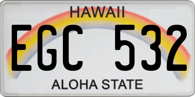 HI license plate EGC532