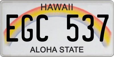HI license plate EGC537