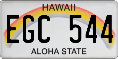 HI license plate EGC544
