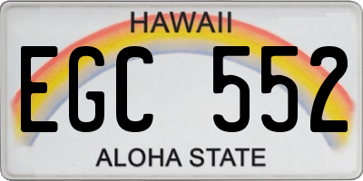 HI license plate EGC552