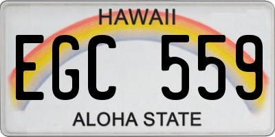HI license plate EGC559