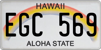 HI license plate EGC569