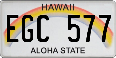 HI license plate EGC577