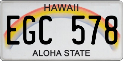 HI license plate EGC578