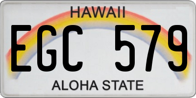 HI license plate EGC579