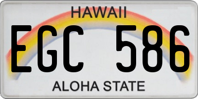 HI license plate EGC586