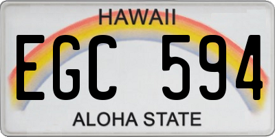 HI license plate EGC594
