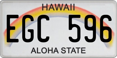 HI license plate EGC596