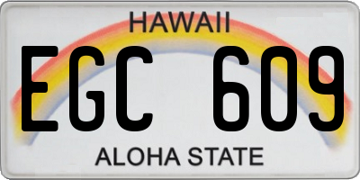 HI license plate EGC609