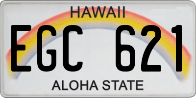 HI license plate EGC621