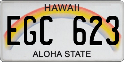 HI license plate EGC623