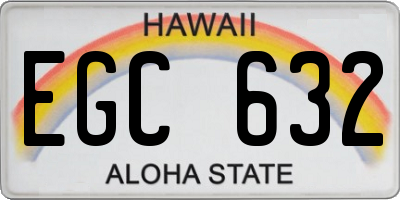 HI license plate EGC632