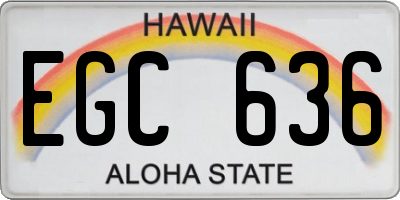 HI license plate EGC636
