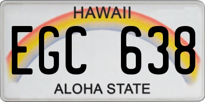 HI license plate EGC638