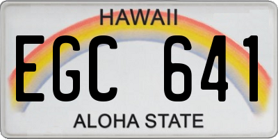 HI license plate EGC641