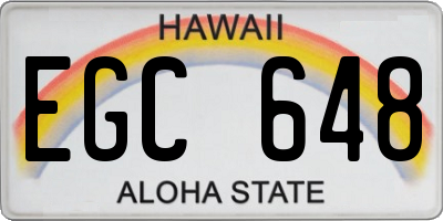 HI license plate EGC648