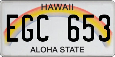 HI license plate EGC653