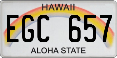 HI license plate EGC657