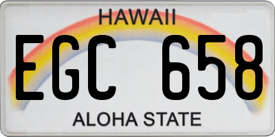 HI license plate EGC658