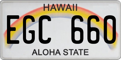 HI license plate EGC660