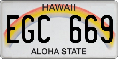 HI license plate EGC669