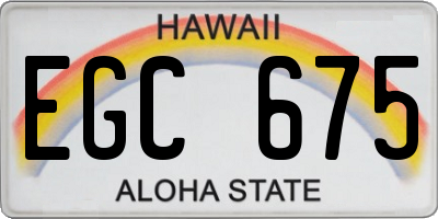 HI license plate EGC675